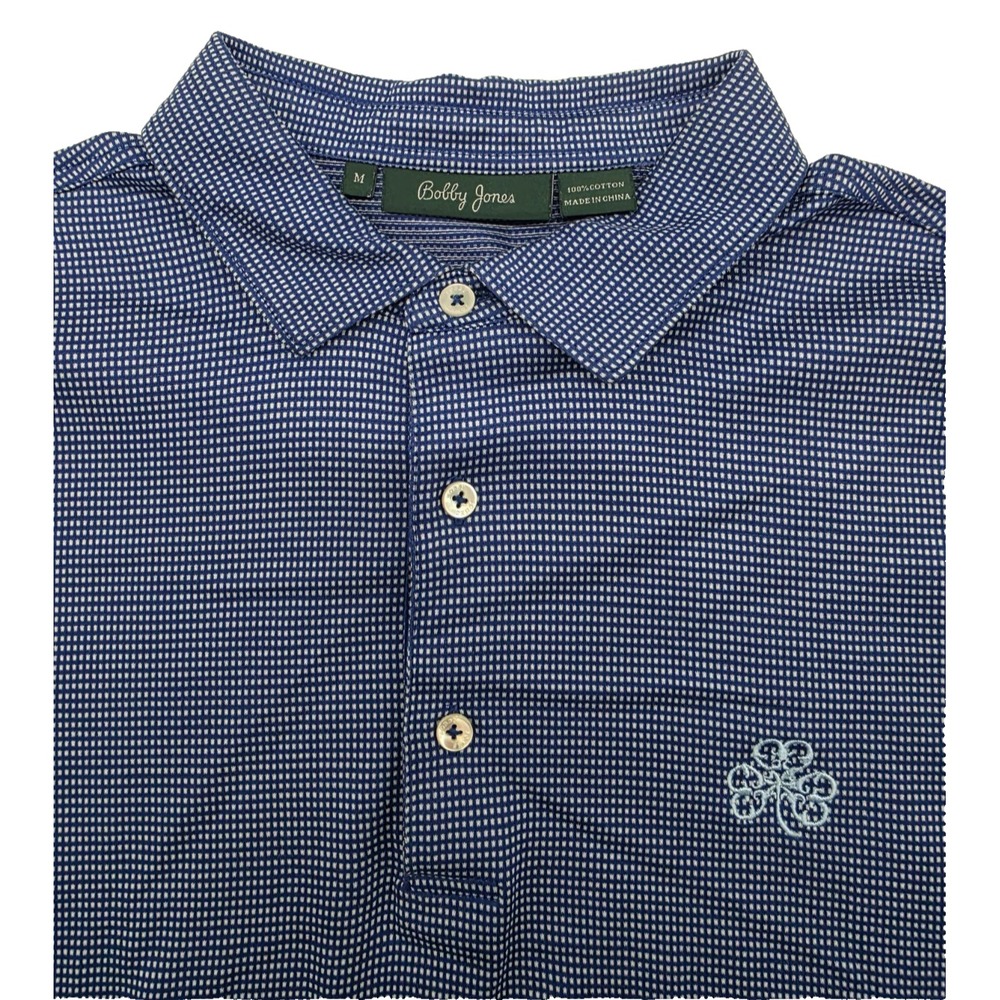 Erin Hills Bobby Jones Cotton Blue Men's Golf Polo Shirt -‎ M